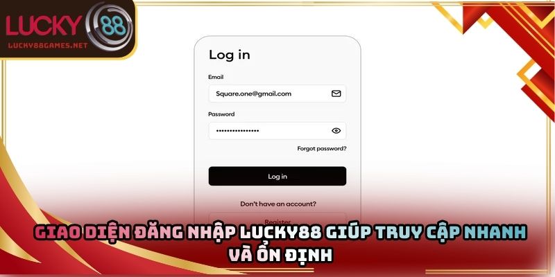 Giao diện đăng nhập Lucky88 giúp truy cập nhanh và ổn định