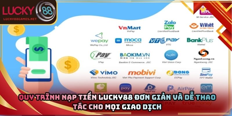 Quy trình nạp tiền Lucky88 đơn giản và dễ thao tác cho mọi giao dịch